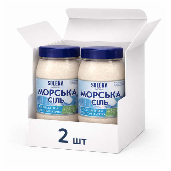 Комплект 2шт * 700г Сіль морська  кухонна з пониженим вмістом натрію +калій 2129 фото